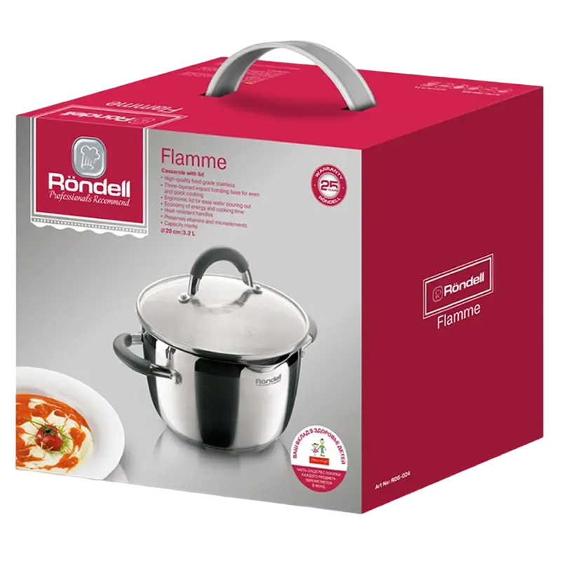 Cratiță Rondell RDS-025, 5,7L, Oțel inoxidabil
