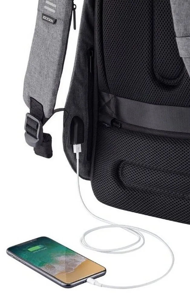 Rucsac pentru Laptop Bobby Hero Regular, 15.6", Piele artificială, Gri