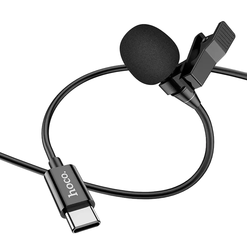 Microfon portabil pentru înregistrare vocală Hoco L14 Type C, USB, Negru