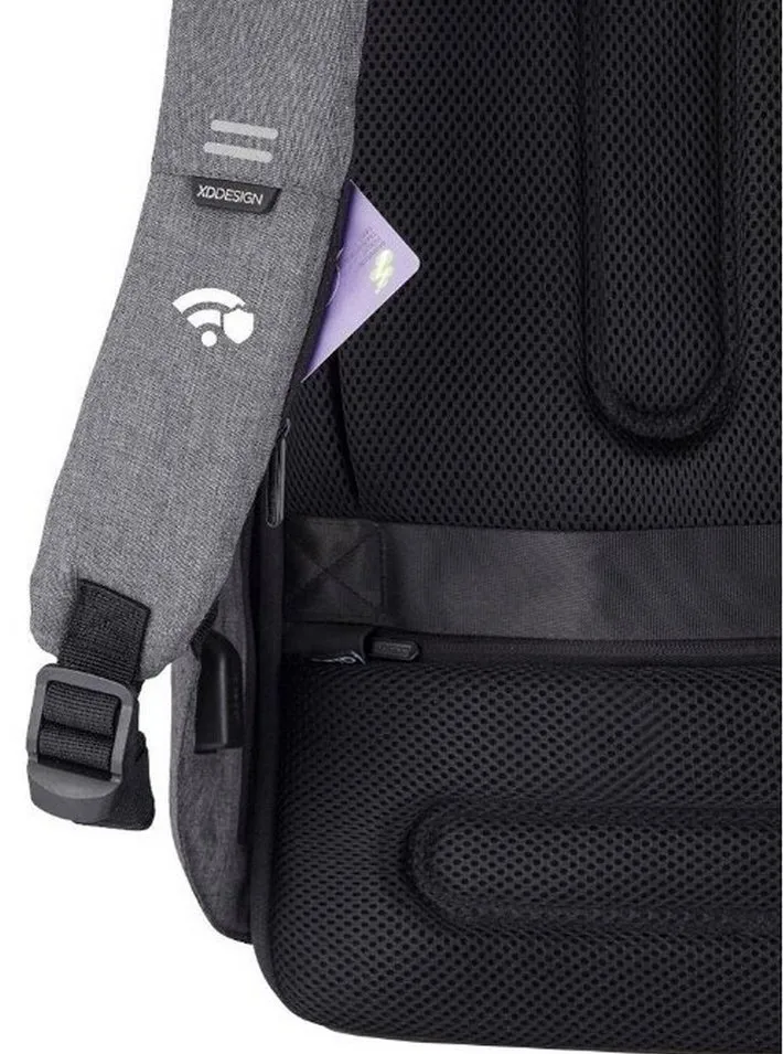 Rucsac pentru Laptop Bobby Hero Regular, 15.6", Piele artificială, Gri