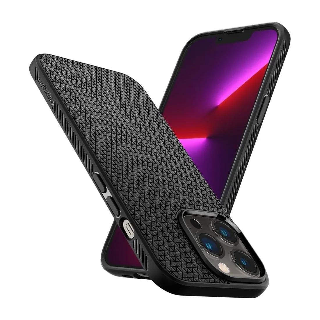 Husă Spigen iPhone 13 Pro, Liquid Air, Negru mat