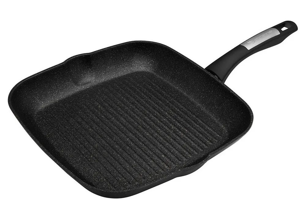 Tigaie-grill Polaris Monolit-28G, 28cm, Negru