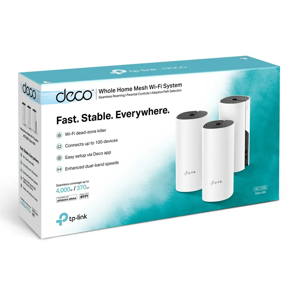 Sistem Wi-Fi Mesh TP-LINK Deco M4 (3-pack), Alb