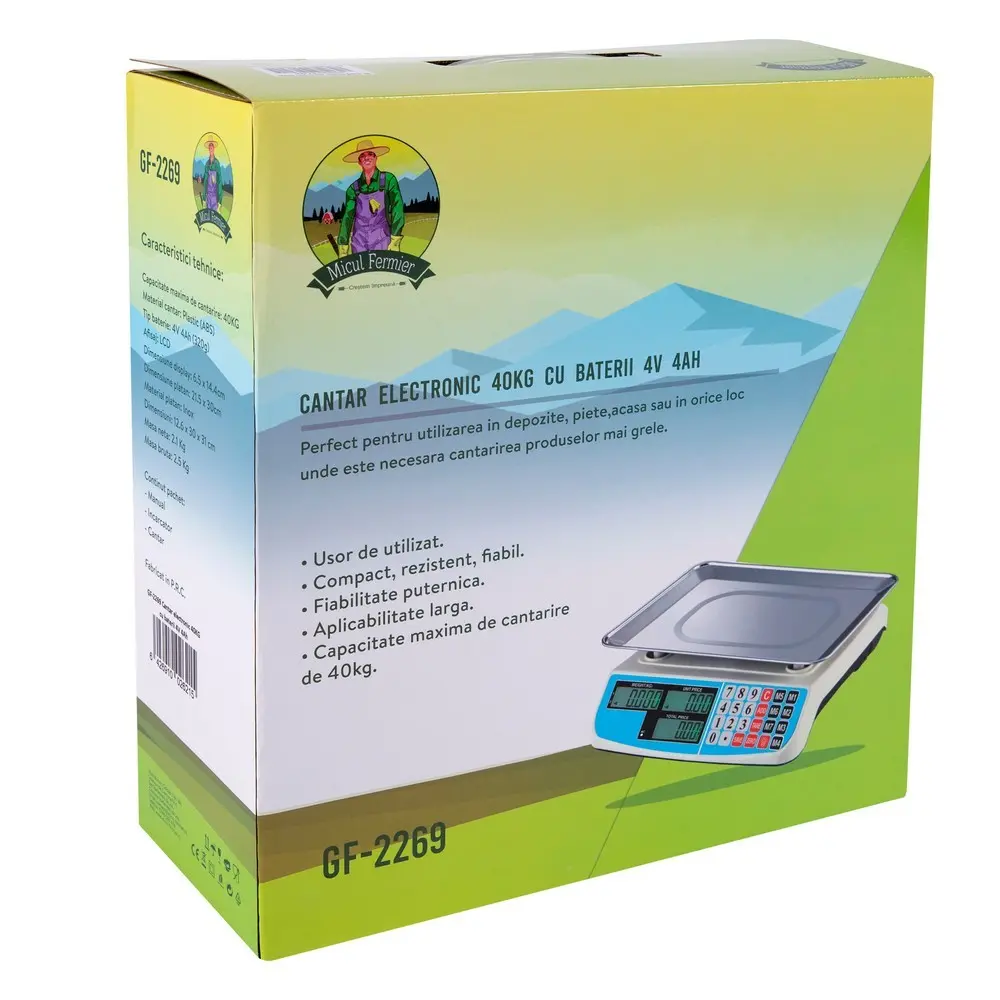 Cantar electronic 40KG cu baterii 4V 4Ah