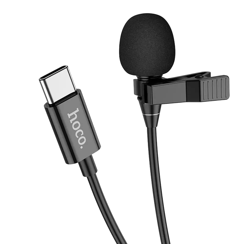 Microfon portabil pentru înregistrare vocală Hoco L14 Type C, USB, Negru