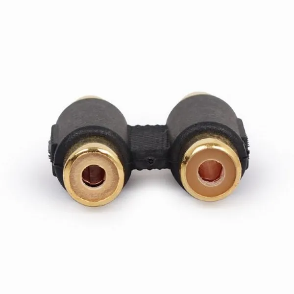 Audio Adaptor Cablexpert A-2RCAFF-01, 2x RCA (F) - 2x RCA (F), Negru