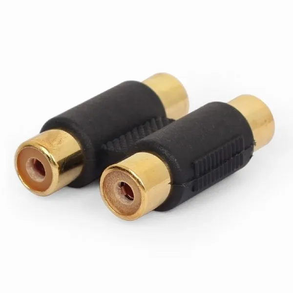 Audio Adaptor Cablexpert A-2RCAFF-01, 2x RCA (F) - 2x RCA (F), Negru