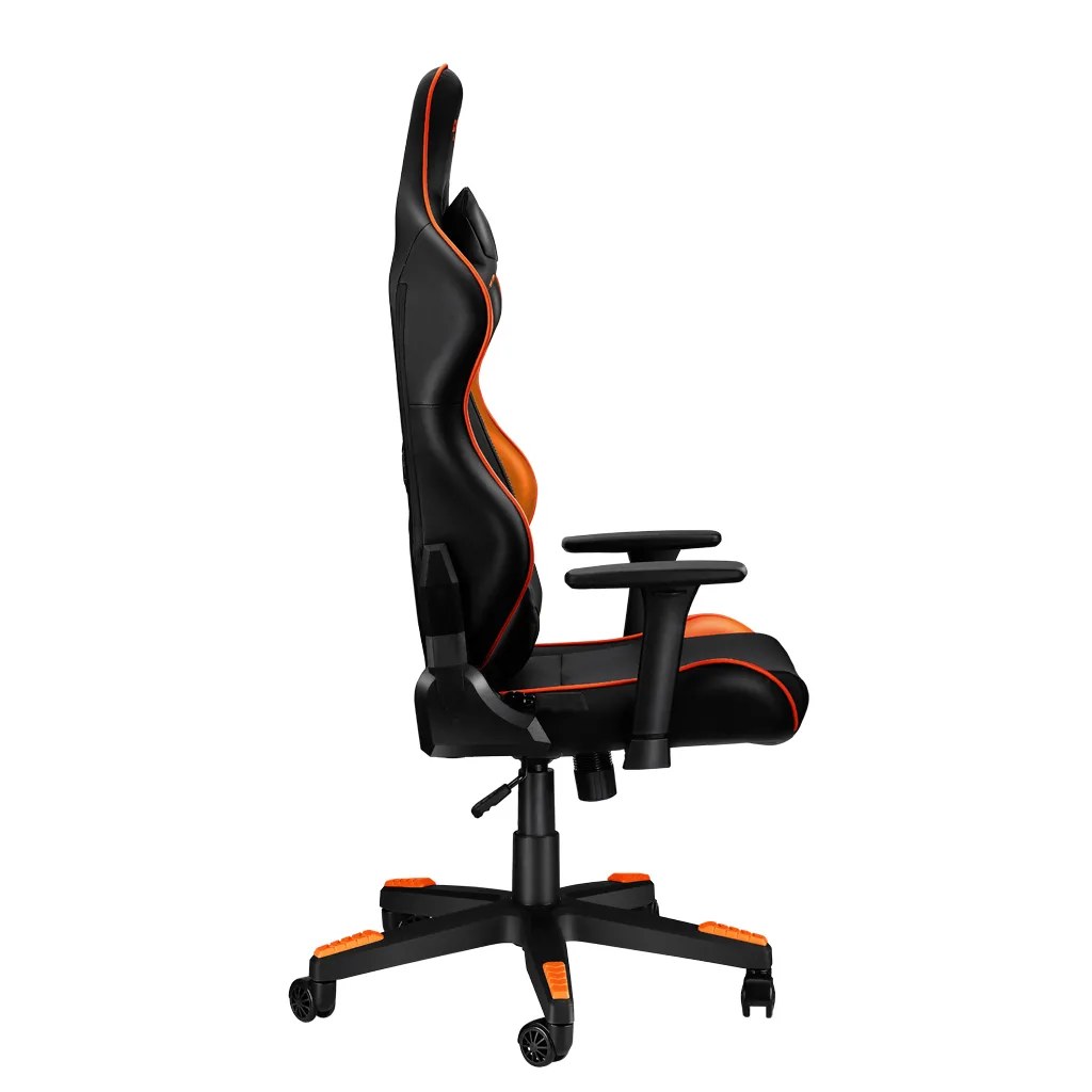 Scaun Gaming Canyon Deimos, PU Piele, Negru/Portocaliu
