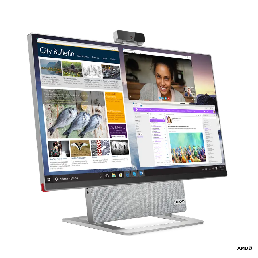 Computer All-in-One Lenovo YOGA AIO 7 27ACH6, 27", AMD Ryzen 7 5800H, 32GB/1024GB, Windows 11 Home, Argintiu