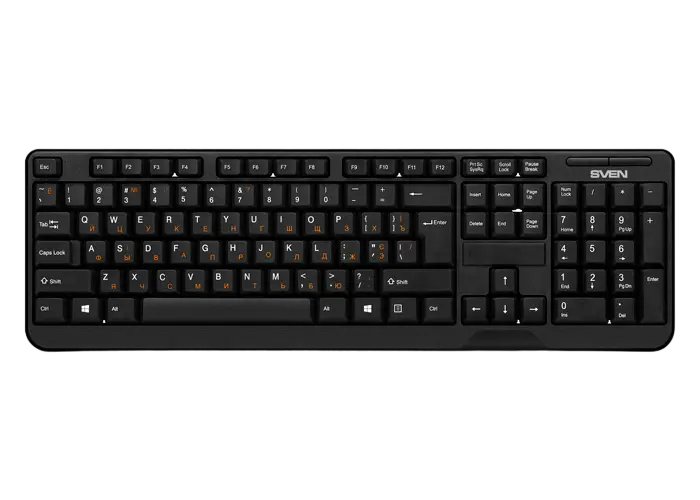 Tastatură SVEN KB-C2200W, Fără fir, Negru