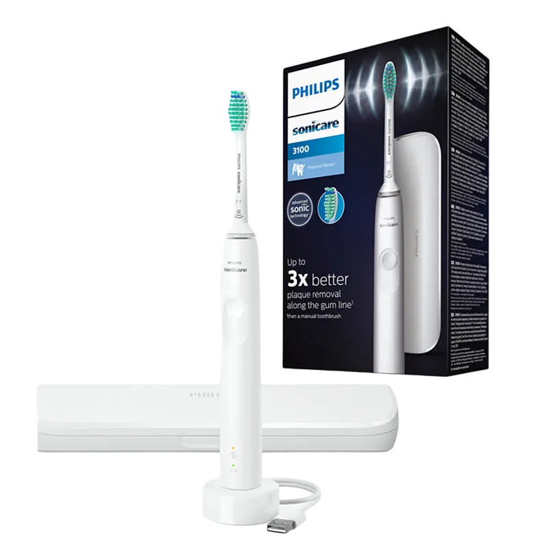 Periuța de dinți electrică sonică Philips HX3673/13, Alb