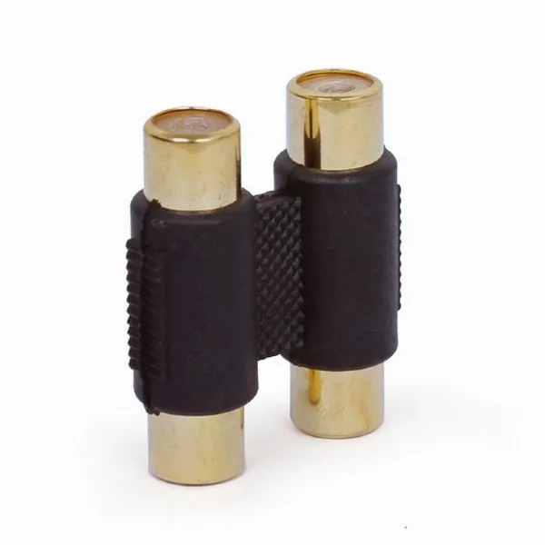 Audio Adaptor Cablexpert A-2RCAFF-01, 2x RCA (F) - 2x RCA (F), Negru