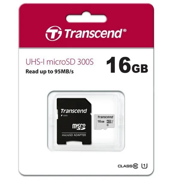 Card de Memorie Transcend microSDHC 300S, 16GB (TS16GUSD300S-A)