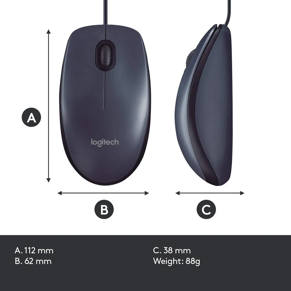 Mouse Logitech B100, Negru