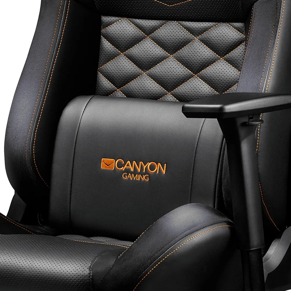 Scaun Gaming Canyon Nightfall, PU Piele, Negru