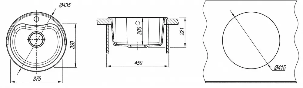 Chiuveta Dr.Gans Dora (Brun terra)