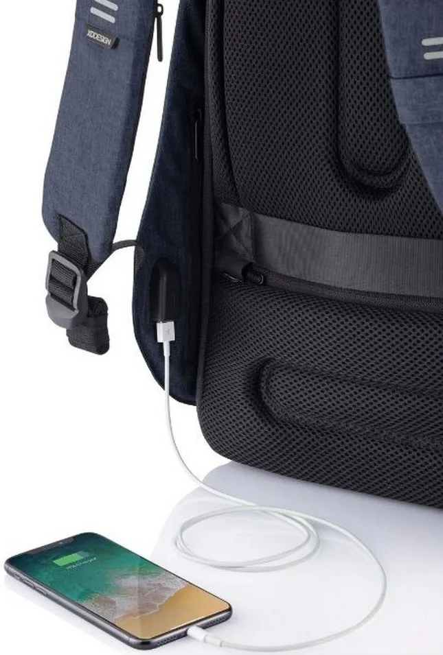 Rucsac pentru Laptop Bobby Hero Regular, 15.6", Piele artificială, Albastru închis