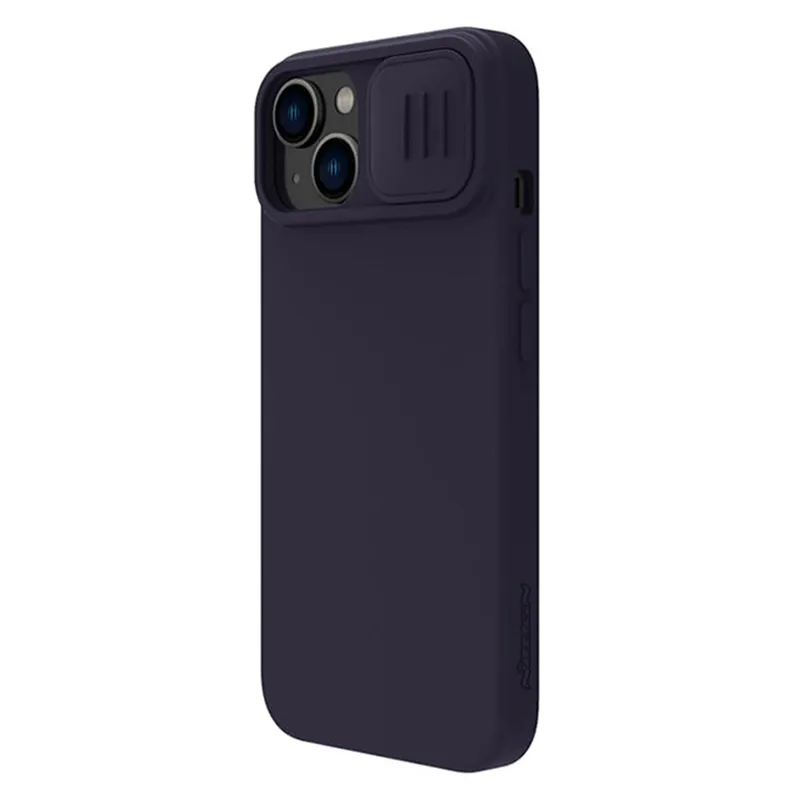 Husă Nillkin iPhone 14 CamShield Silky Magnetic Silicone, Violet închis