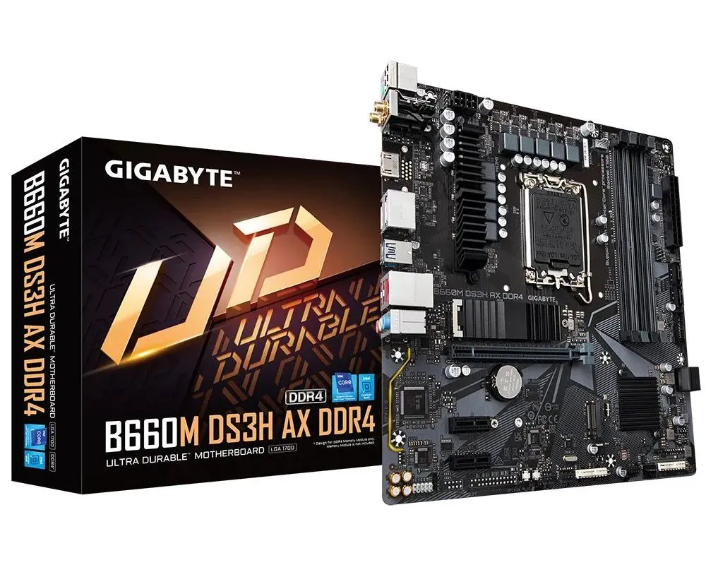 Placă de bază Gigabyte B660M DS3H AX DDR4, LGA1700, Intel B660, Micro-ATX