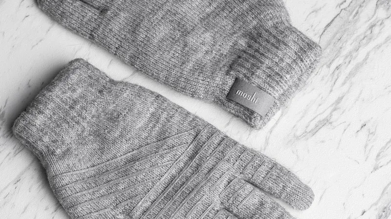 Mănuși senzoriale Moshi Digits Touchscreen Gloves, Medium, Gri deschis