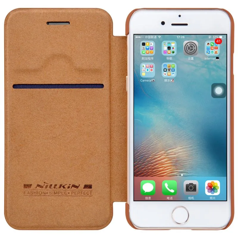 Husă tip carte Nillkin iPhone SE 2020/8/7 - Qin, Auriu
