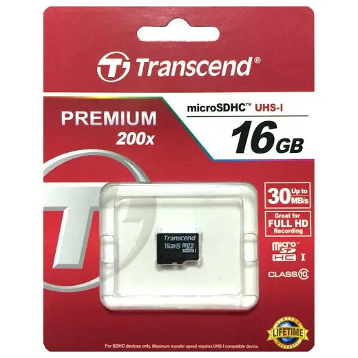 Card de Memorie Transcend microSDHC Class 10, 16GB (TS16GUSDC10)