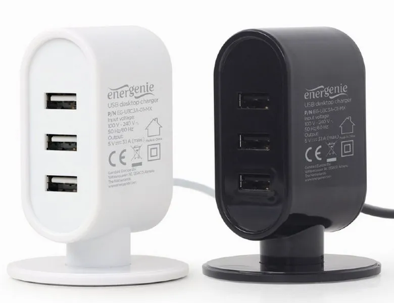 Incarcator  Energenie EG-U3C3A-01-MX, 5W, Negru