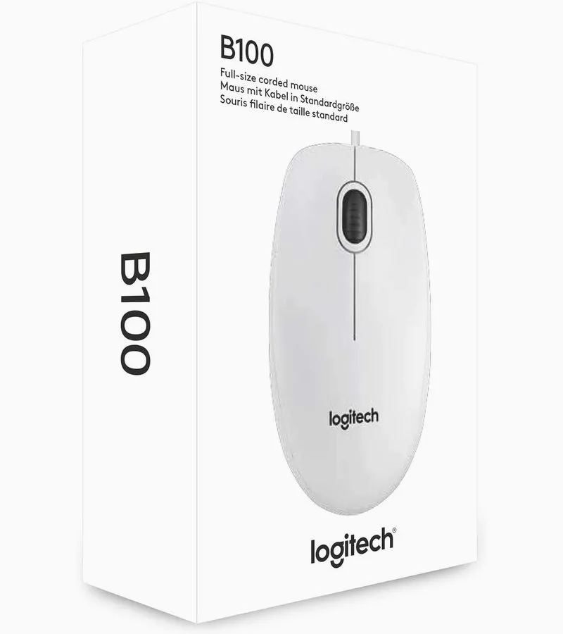 Mouse Logitech B100, Alb