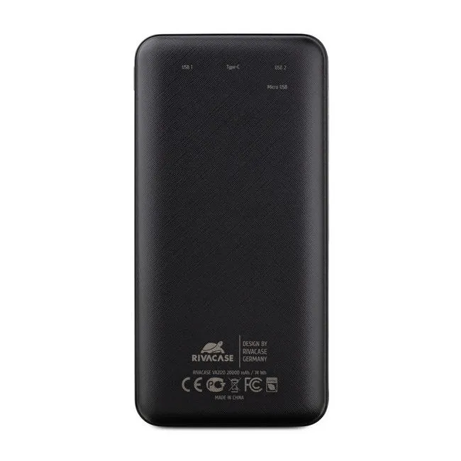 Acumulator extern RivaCase VA2120, 2000mAh, Negru