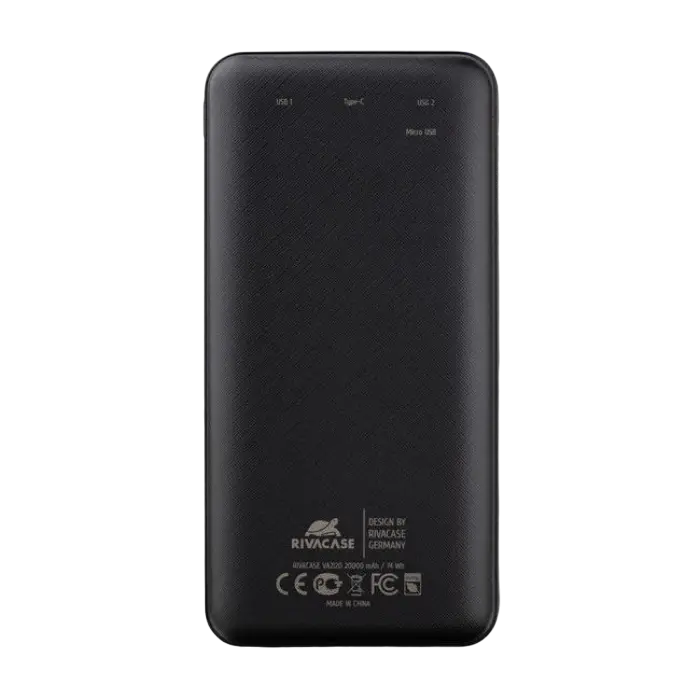 Acumulator extern RivaCase VA2120, 2000mAh, Negru
