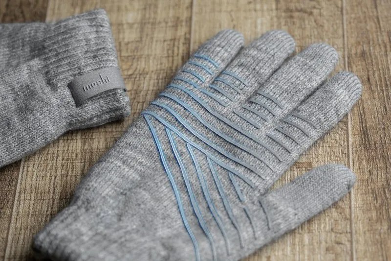 Mănuși senzoriale Moshi Digits Touchscreen Gloves, Medium, Gri deschis