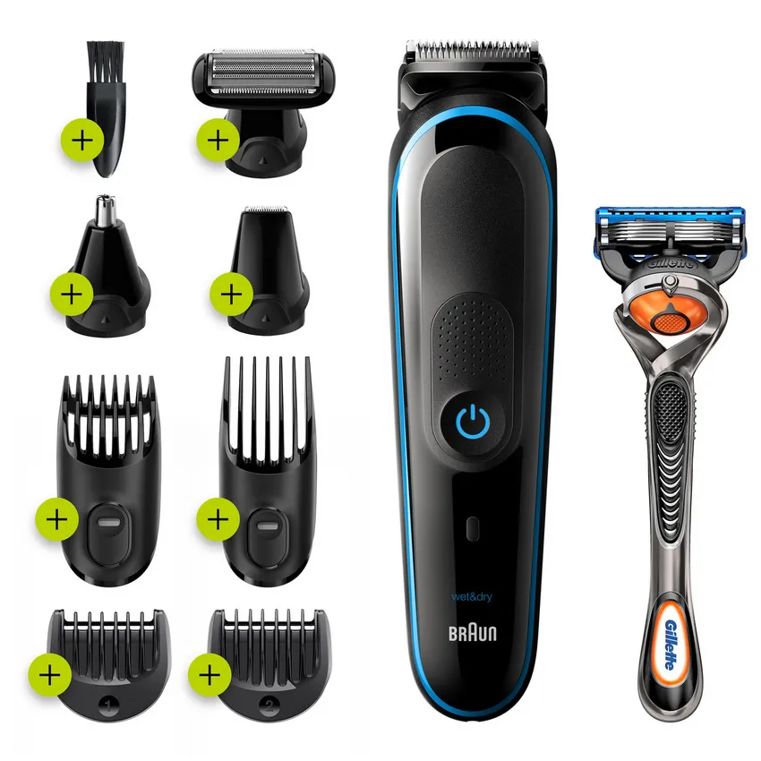 Trimmer pentru bărbați Braun 9-in-1 Trimmer MGK5280, Negru | Albastru