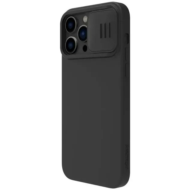 Husă Nillkin iPhone 14 Pro Ma CamShield Silky Magnetic Silicone, Elegant Black