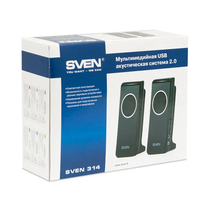 Boxe pentru calculator 2.0 SVEN "314", Negru