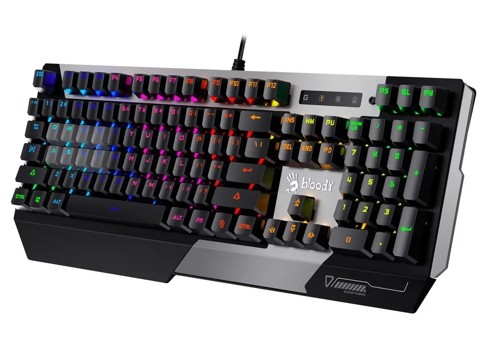 Tastatură Bloody B865R, Cu fir, Negru/Argintiu