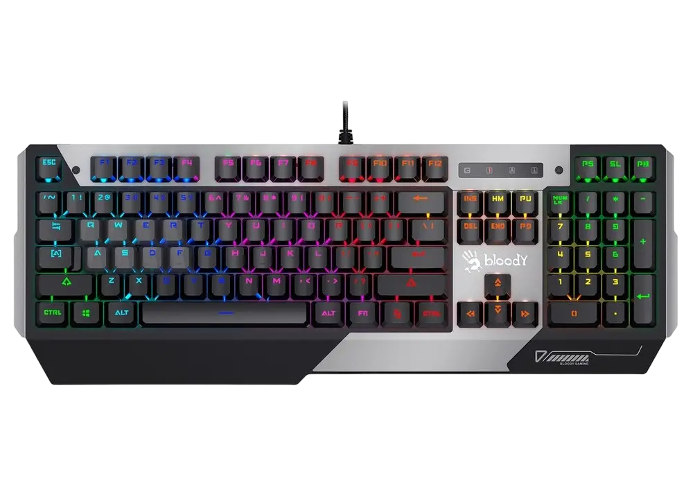 Tastatură Bloody B865R, Cu fir, Negru/Argintiu