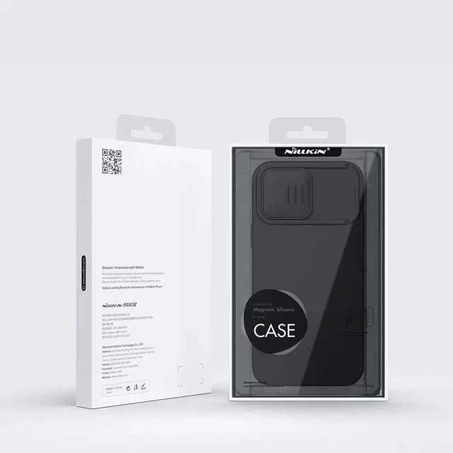 Husă Nillkin iPhone 14 Pro Ma CamShield Silky Magnetic Silicone, Elegant Black