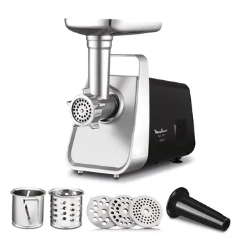 Mașină de tocat carne Moulinex ME306832, Oțel Inoxidabil Negru