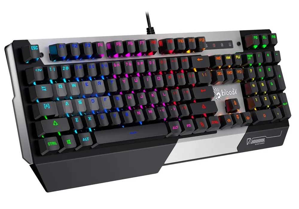 Tastatură Bloody B865R, Cu fir, Negru/Argintiu