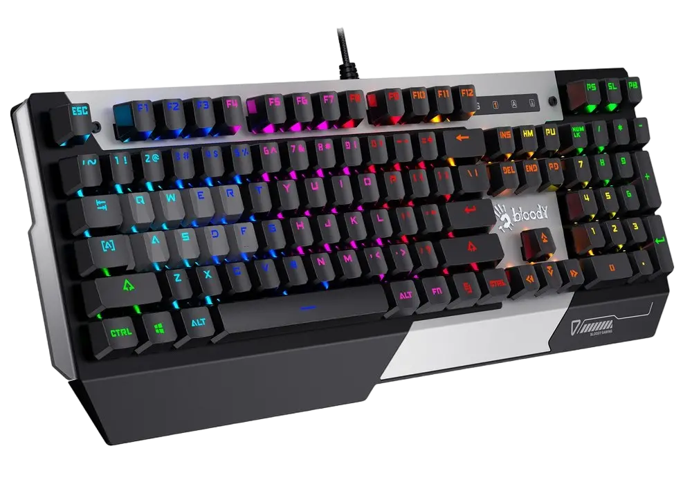 Tastatură Bloody B865R, Cu fir, Negru/Argintiu