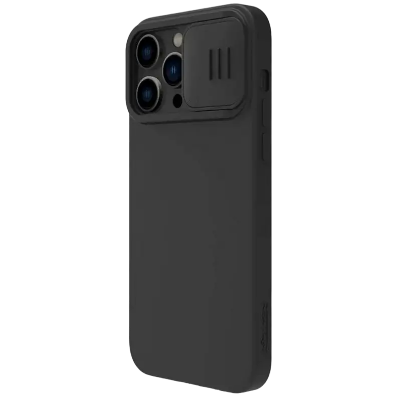 Husă Nillkin iPhone 14 Pro Ma CamShield Silky Magnetic Silicone, Elegant Black