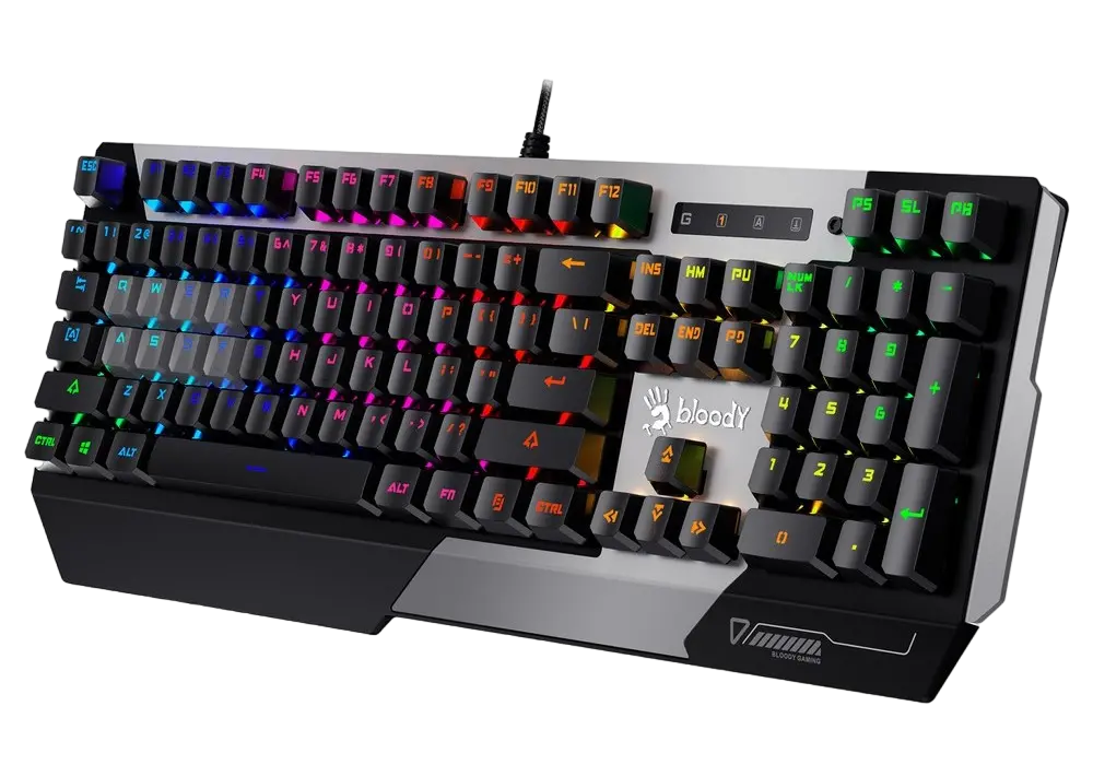Tastatură Bloody B865R, Cu fir, Negru/Argintiu