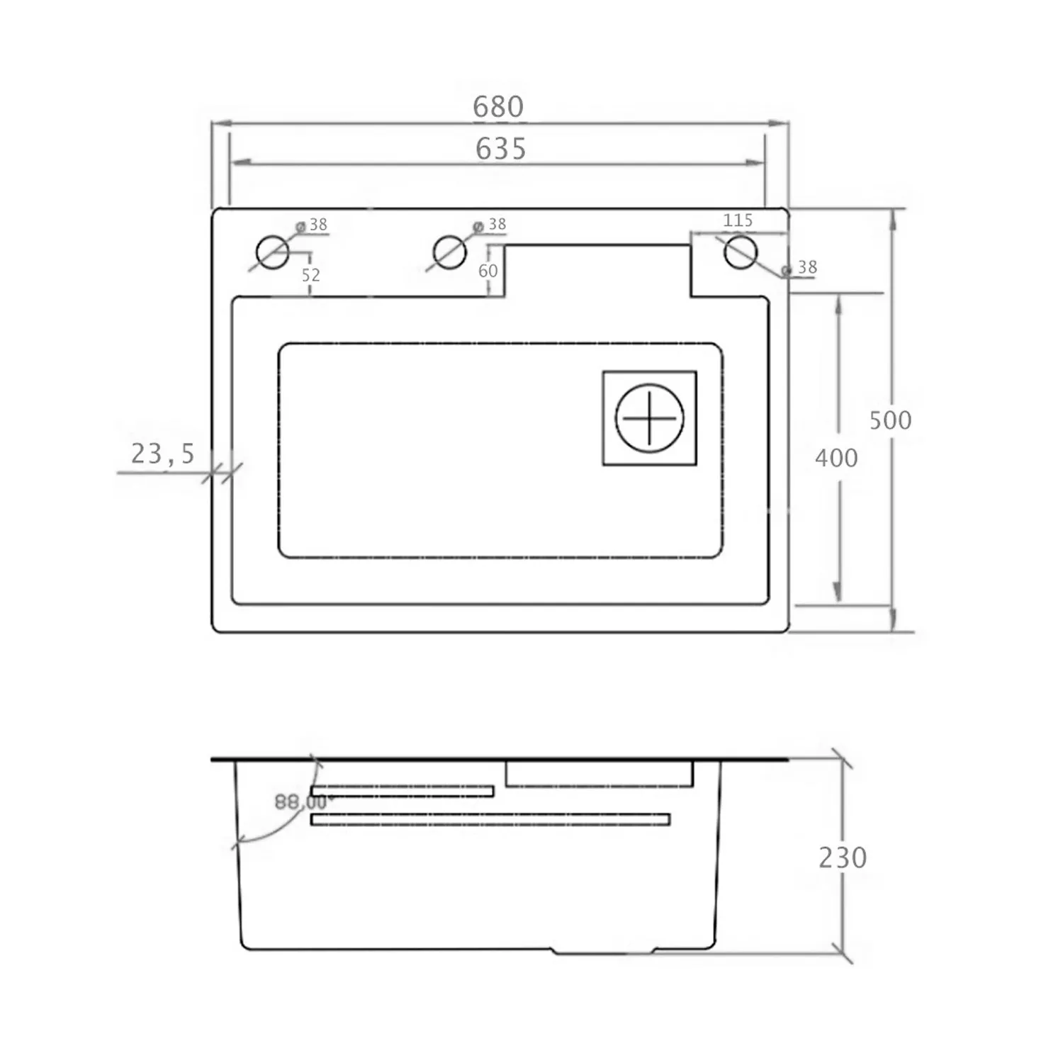 Chiuveta handmade SanDonna HD6850 (Auriu)