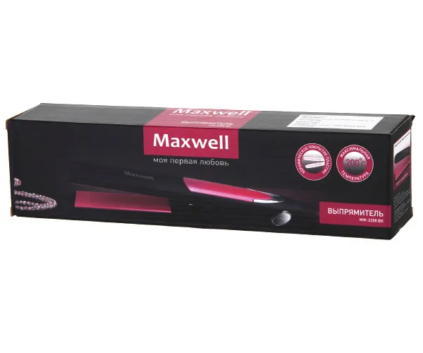 Placă de îndreptat părul Maxwell MW-2208, Negru | Roz