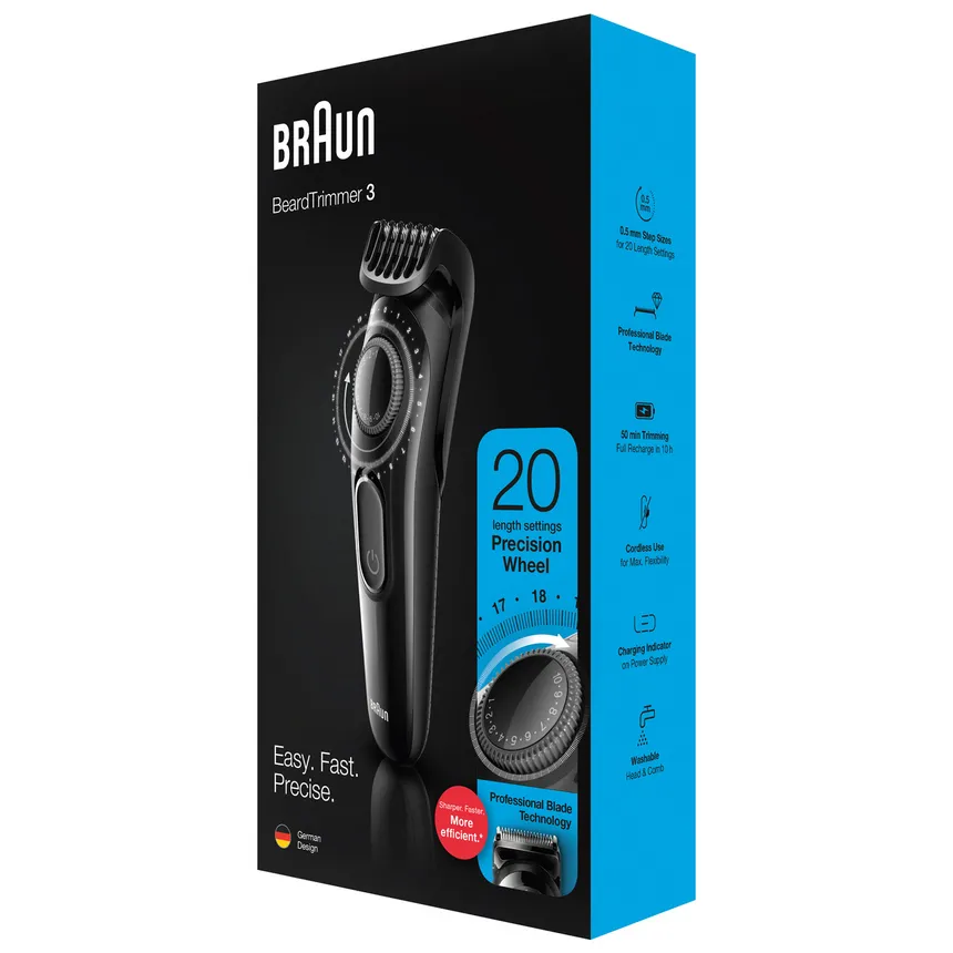Trimmer pentru bărbați Braun BT3222, Negru