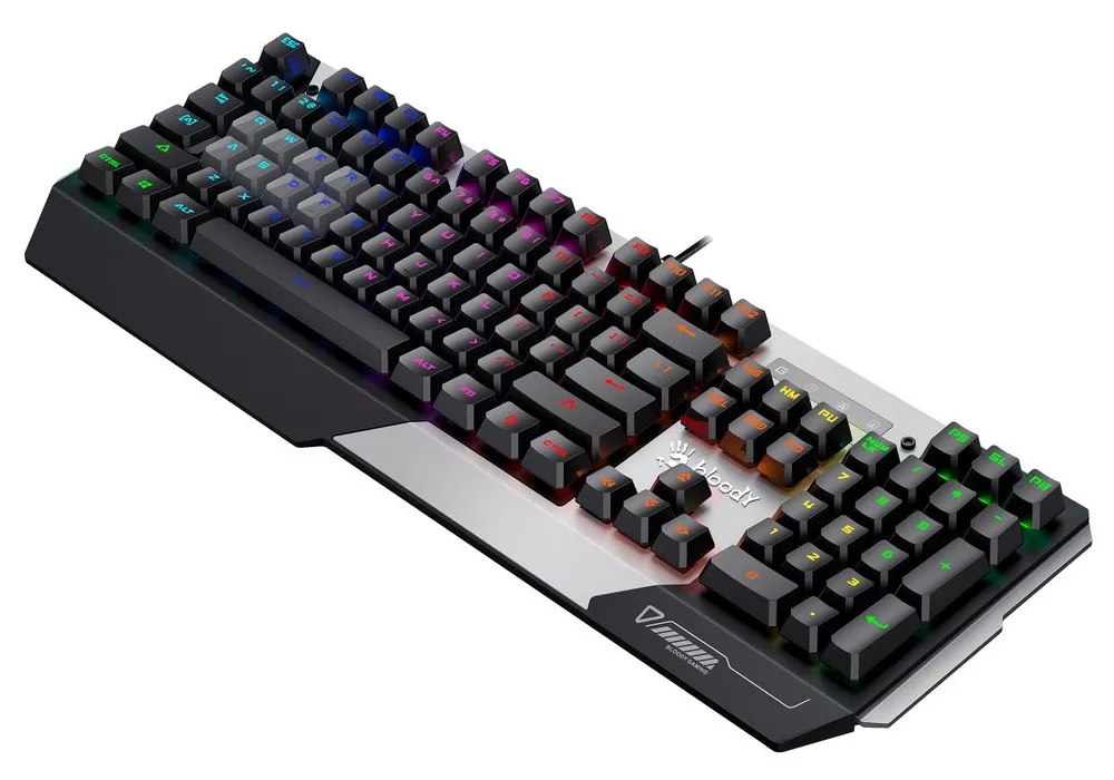 Tastatură Bloody B865R, Cu fir, Negru/Argintiu