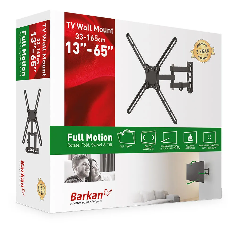 Suport TV de perete BARKAN E3433, Negru