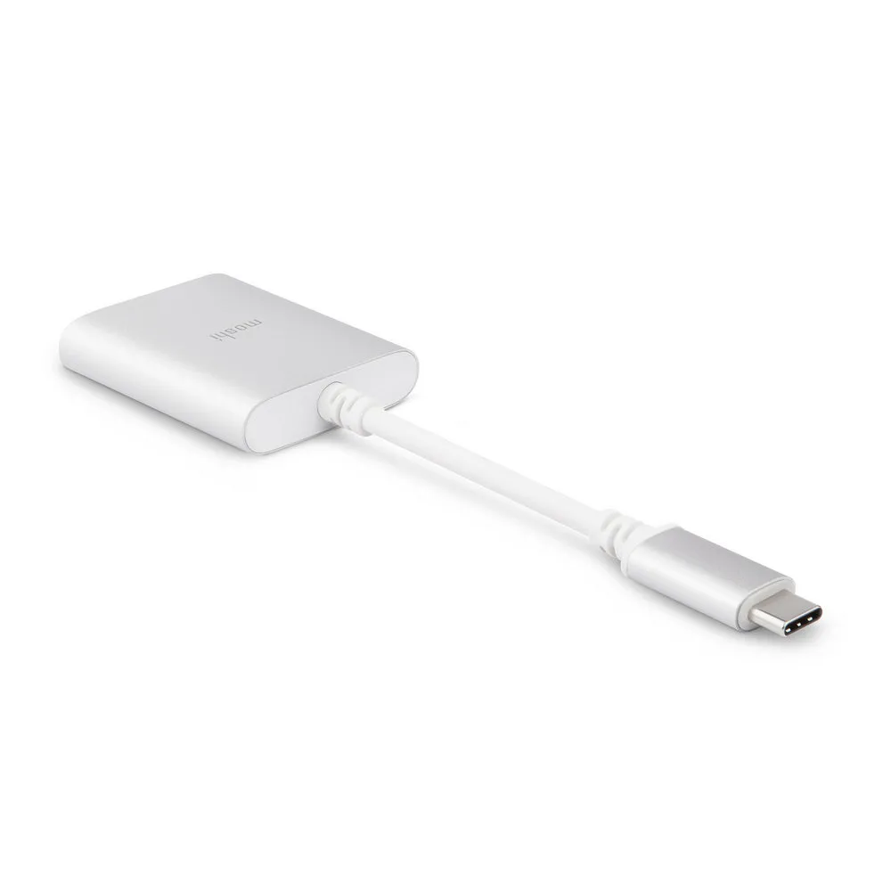 Audio Adapter MOSHI Type-C M / jack 3.5mm F, Type-C Charging, Silver