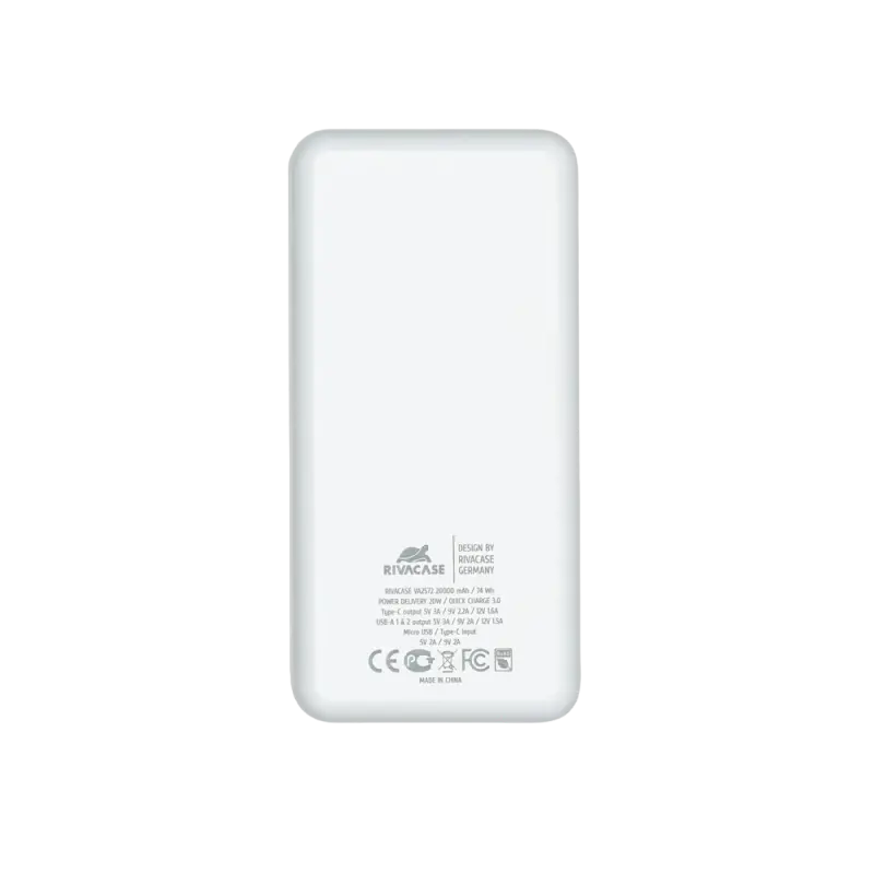 Acumulator extern RivaCase VA2572, 2000mAh, Alb