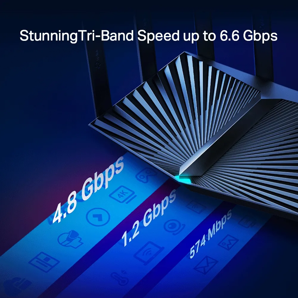 Router fără fir TP-LINK Archer AX90, Negru
